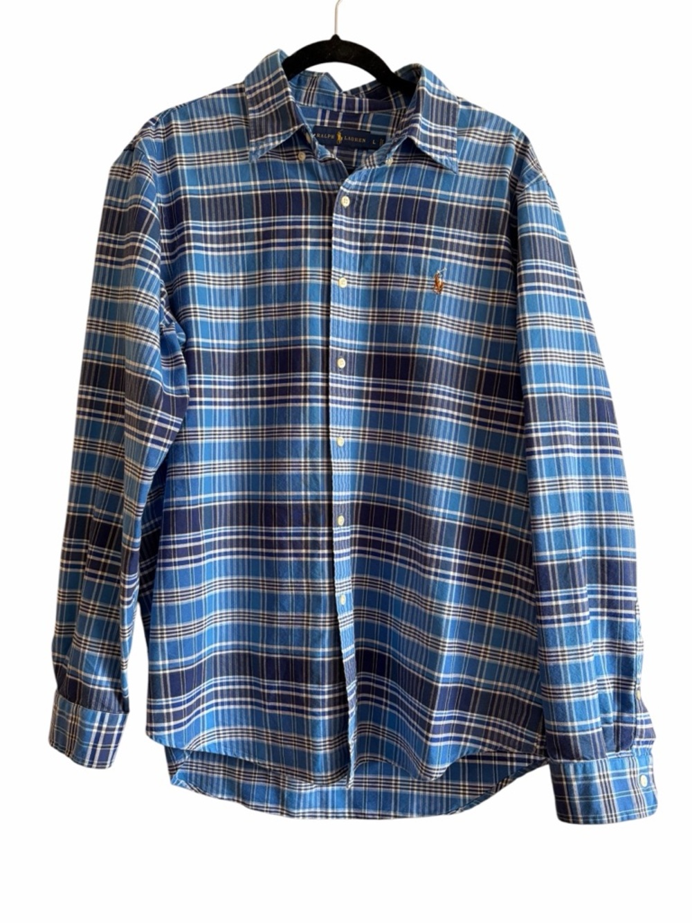 Ralph Lauren Blue Plaid Button-Down Shirt - Men's